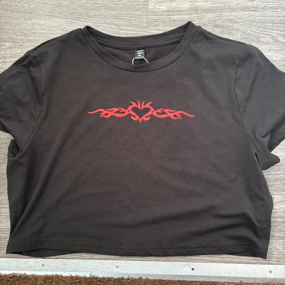 SHEIN Tops - WOMENS CROP BLACK TOP SIZE 4X NEBER WORN